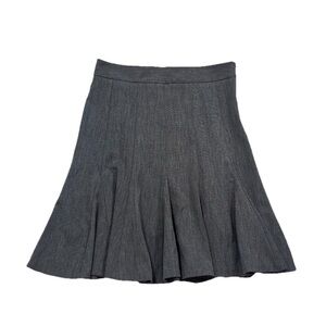 Tailor B. Moss Flare Midi Skirt Gray Women’s Size 10 Stretch Solid Mid Rise